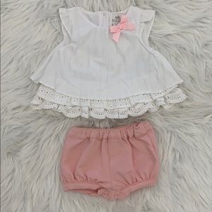 Baby girl 3-6M; 2-piece set fashion shirt &short